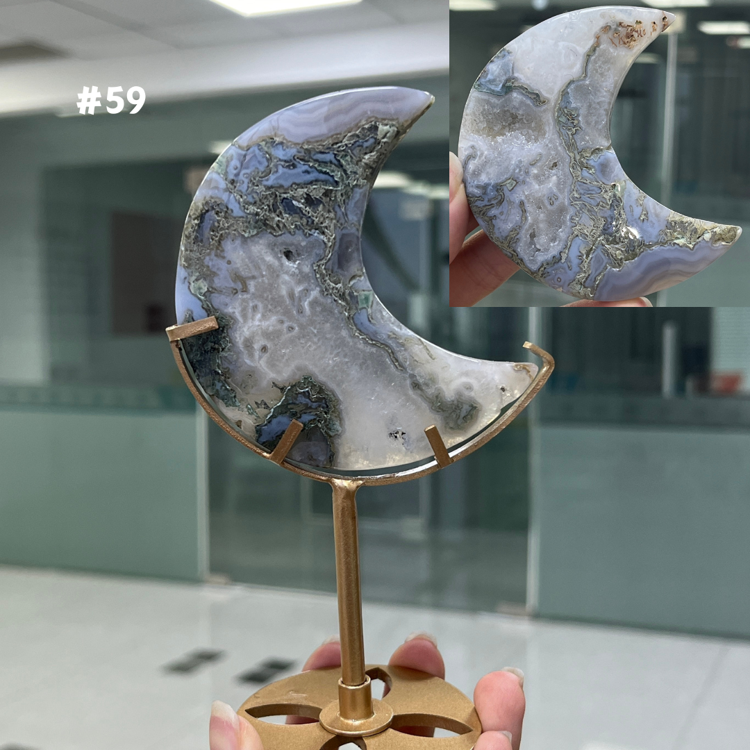 Unique,Moss Agate Moon