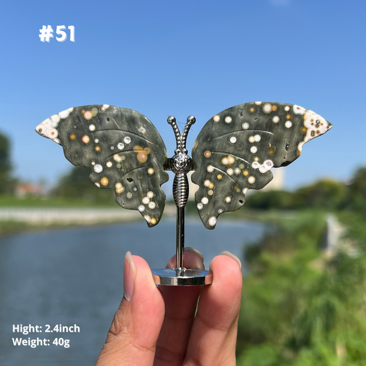 Unique,8th Vein Ocean Jasper Butterfly