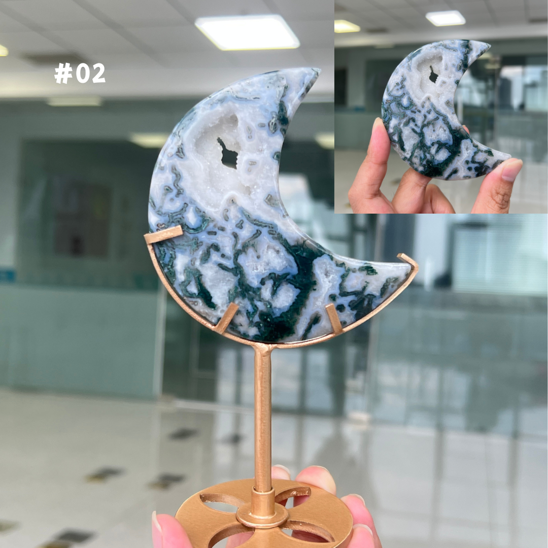 Unique,Moss Agate Moon