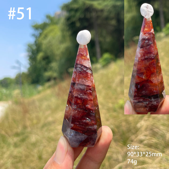 Unique,Natural Crystal Fire Quartz Diamond Tower