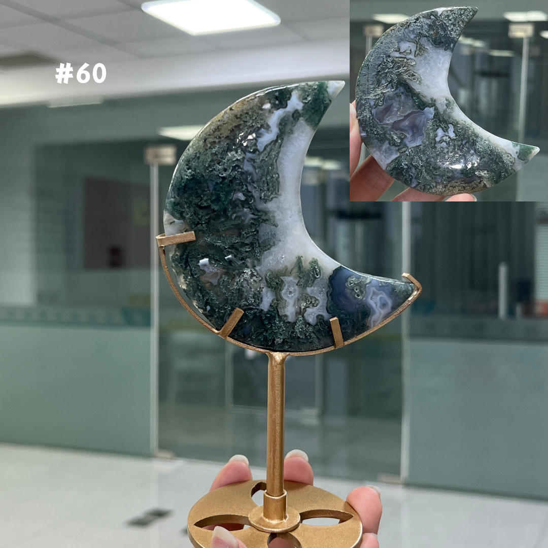 Unique,Moss Agate Moon