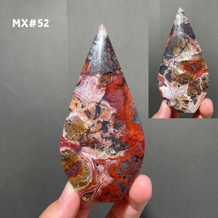 Unique, Mexican Crazy Lace Agate Teardrop