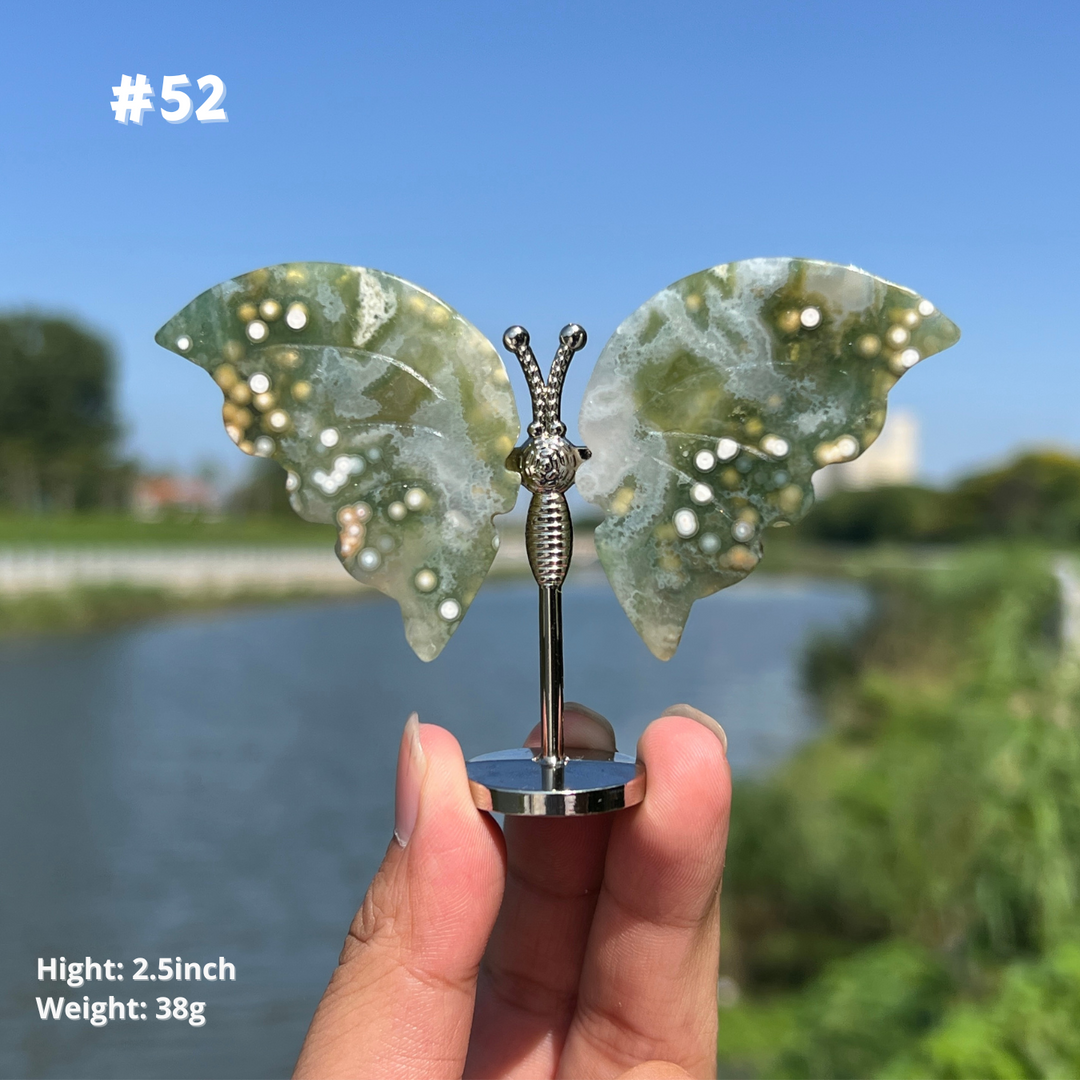 Unique,8th Vein Ocean Jasper Butterfly