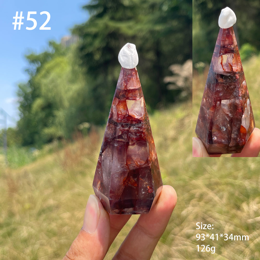 Unique,Natural Crystal Fire Quartz Diamond Tower