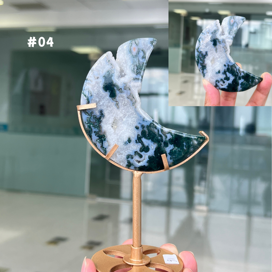 Unique,Moss Agate Moon
