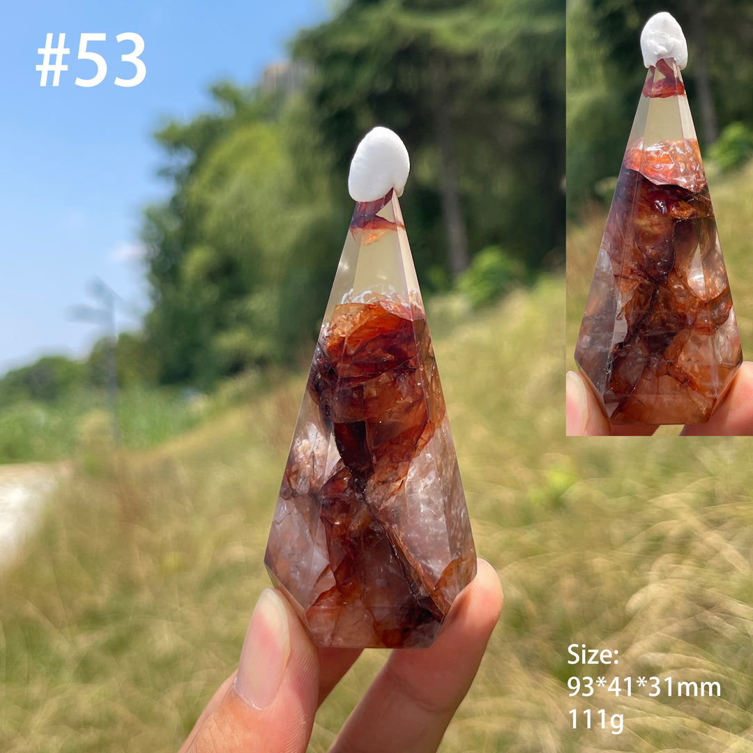 Unique,Natural Crystal Fire Quartz Diamond Tower