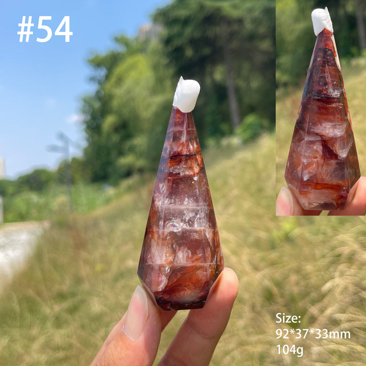 Unique,Natural Crystal Fire Quartz Diamond Tower