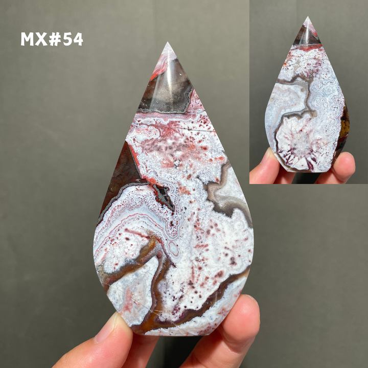Unique, Mexican Crazy Lace Agate Teardrop