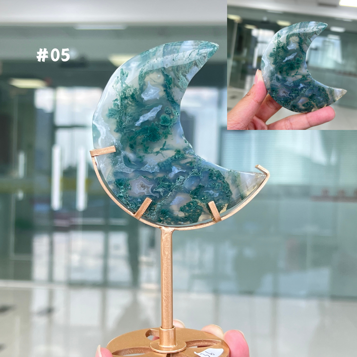 Unique,Moss Agate Moon