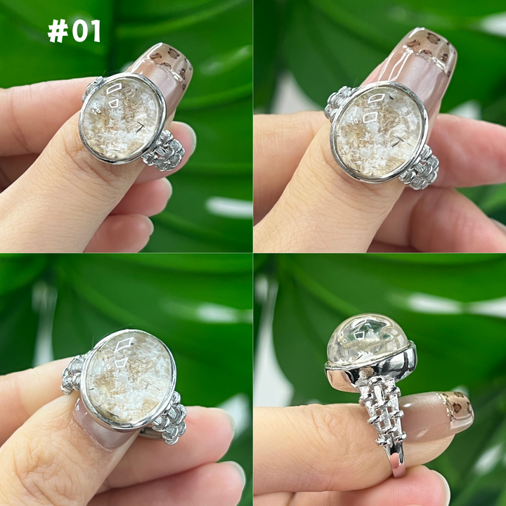 High Quality,White Garden Quartz Ring, S925