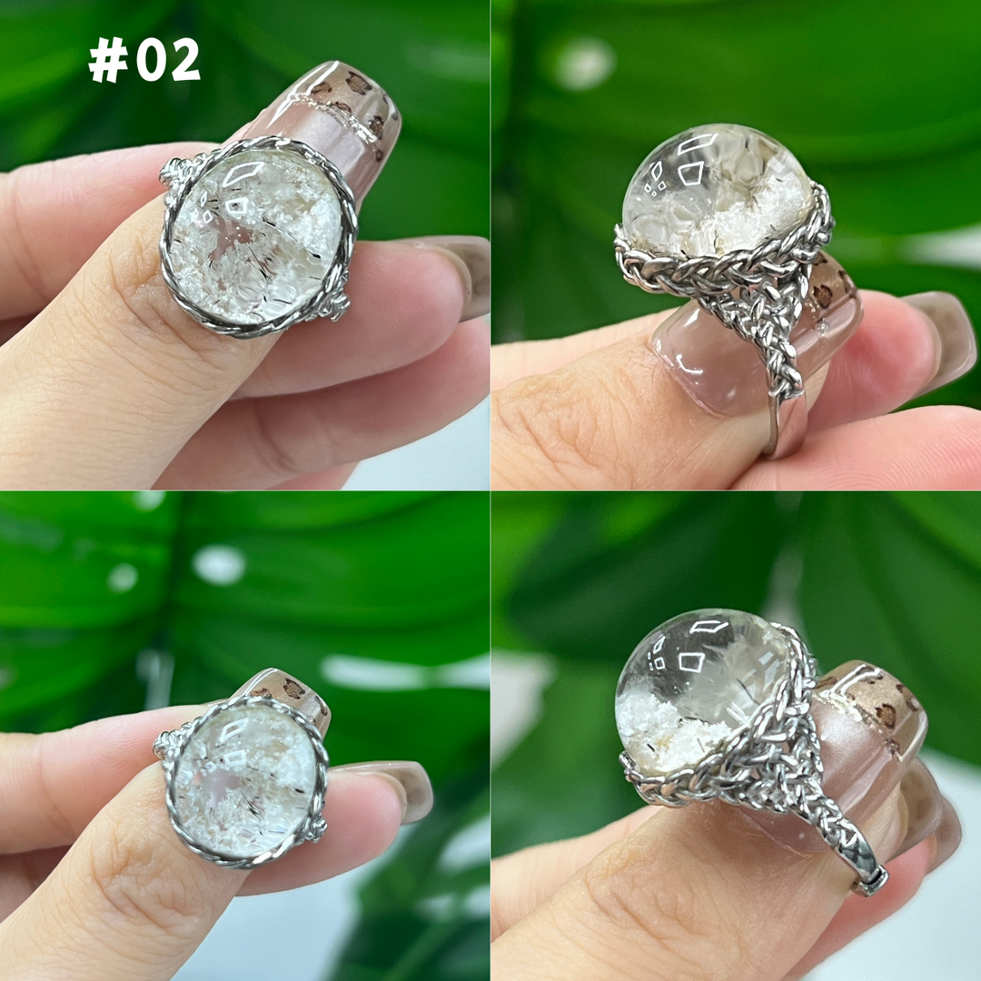 High Quality,White Garden Quartz Ring, S925