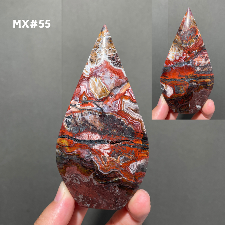 Unique, Mexican Crazy Lace Agate Teardrop