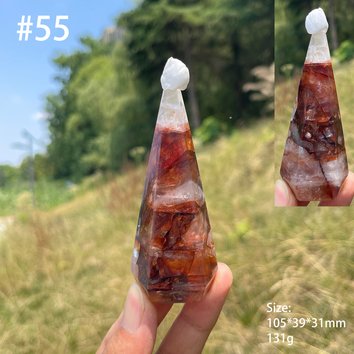 Unique,Natural Crystal Fire Quartz Diamond Tower