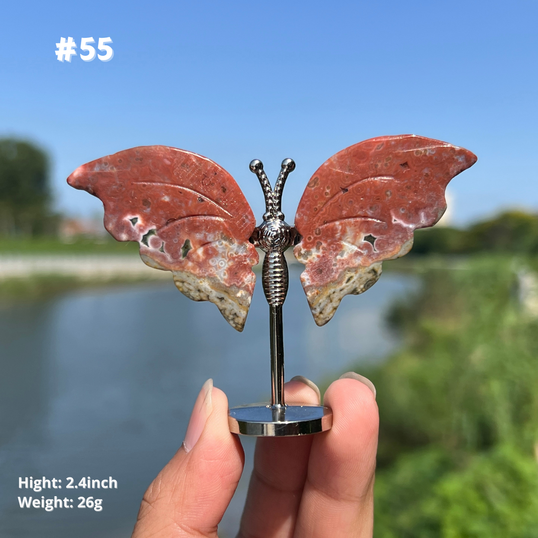 Unique,8th Vein Ocean Jasper Butterfly