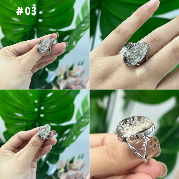 High Quality,White Garden Quartz Ring, S925