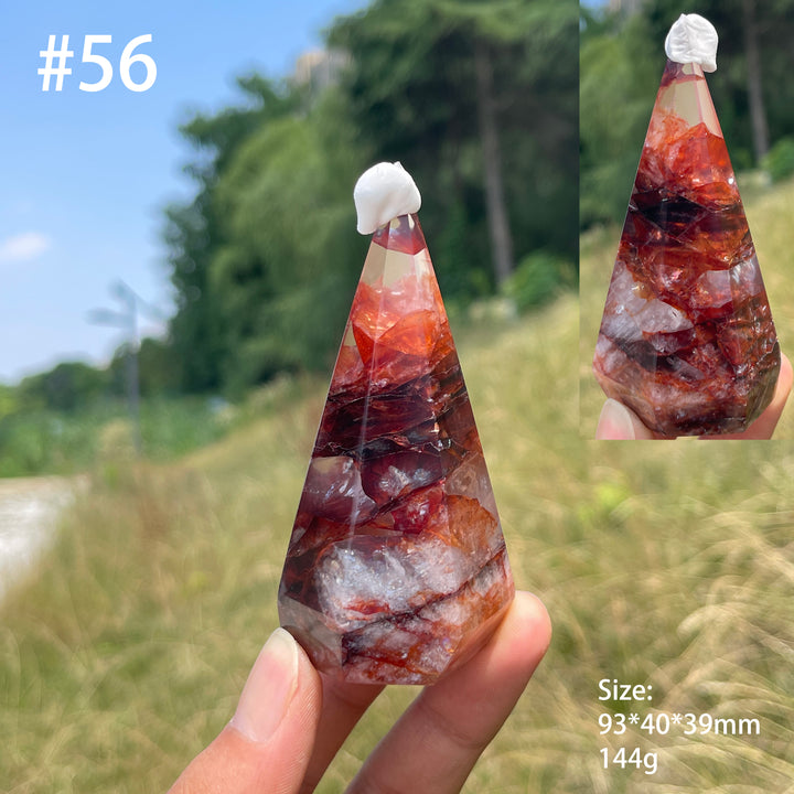 Unique,Natural Crystal Fire Quartz Diamond Tower
