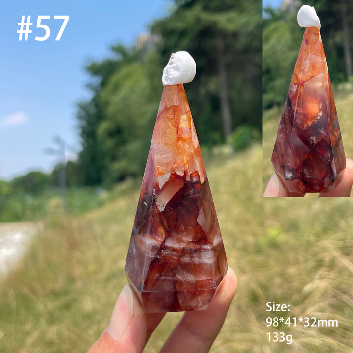 Unique,Natural Crystal Fire Quartz Diamond Tower