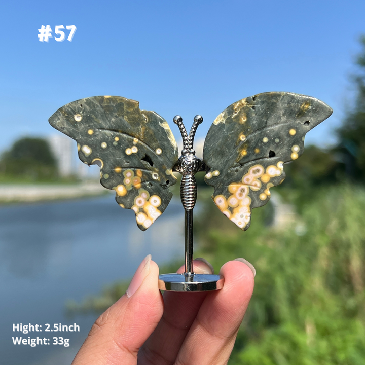 Unique,8th Vein Ocean Jasper Butterfly