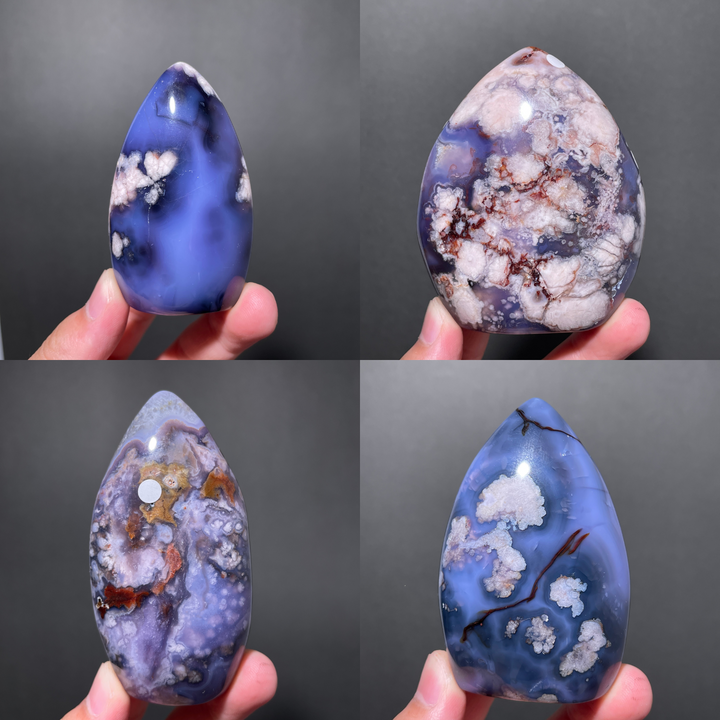 Unique,Blue Flower Agate Teardrop