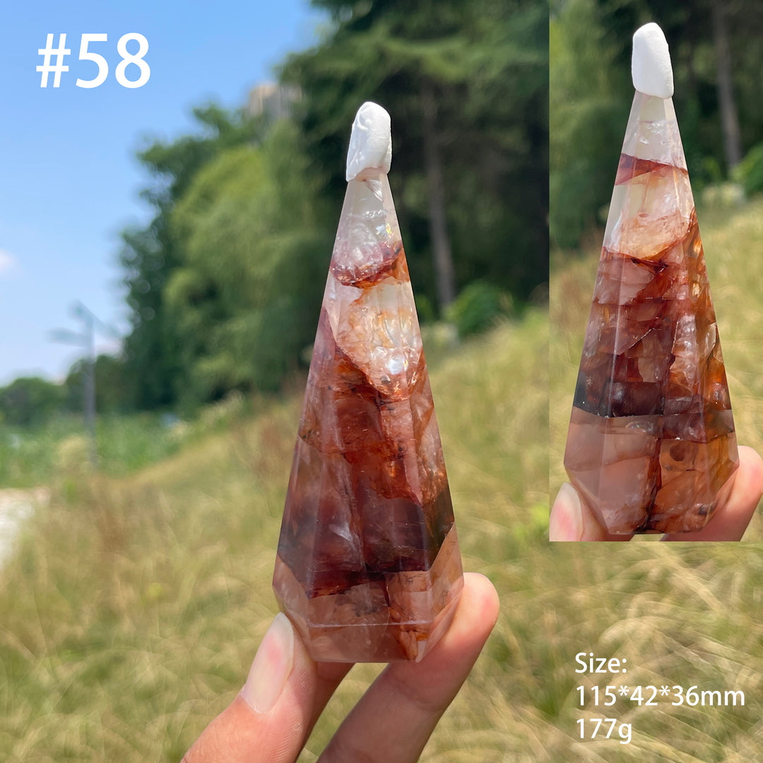 Unique,Natural Crystal Fire Quartz Diamond Tower