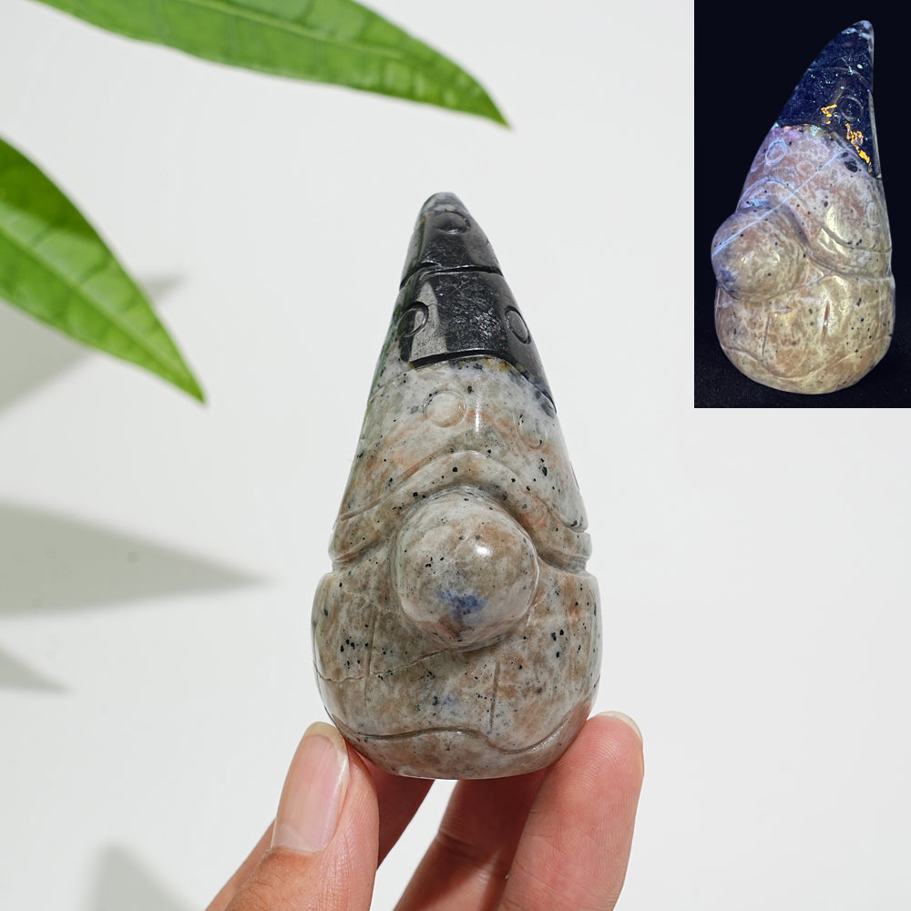 Natural Crystal Whimsical Gnome Carving