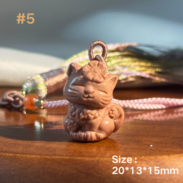 Natural Alashan Agate Cat Pendant