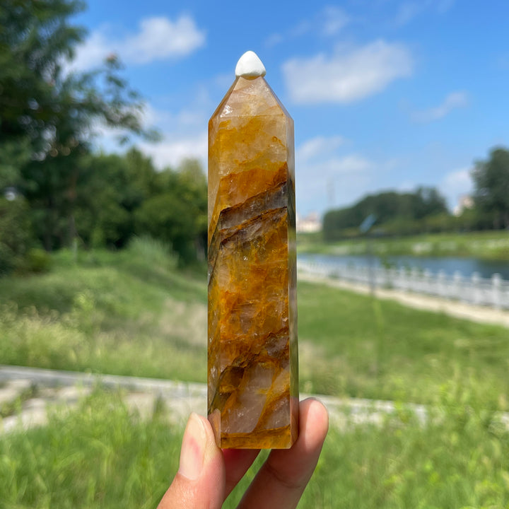 Unique,Natural Crystal Stunning Golden Healer Point