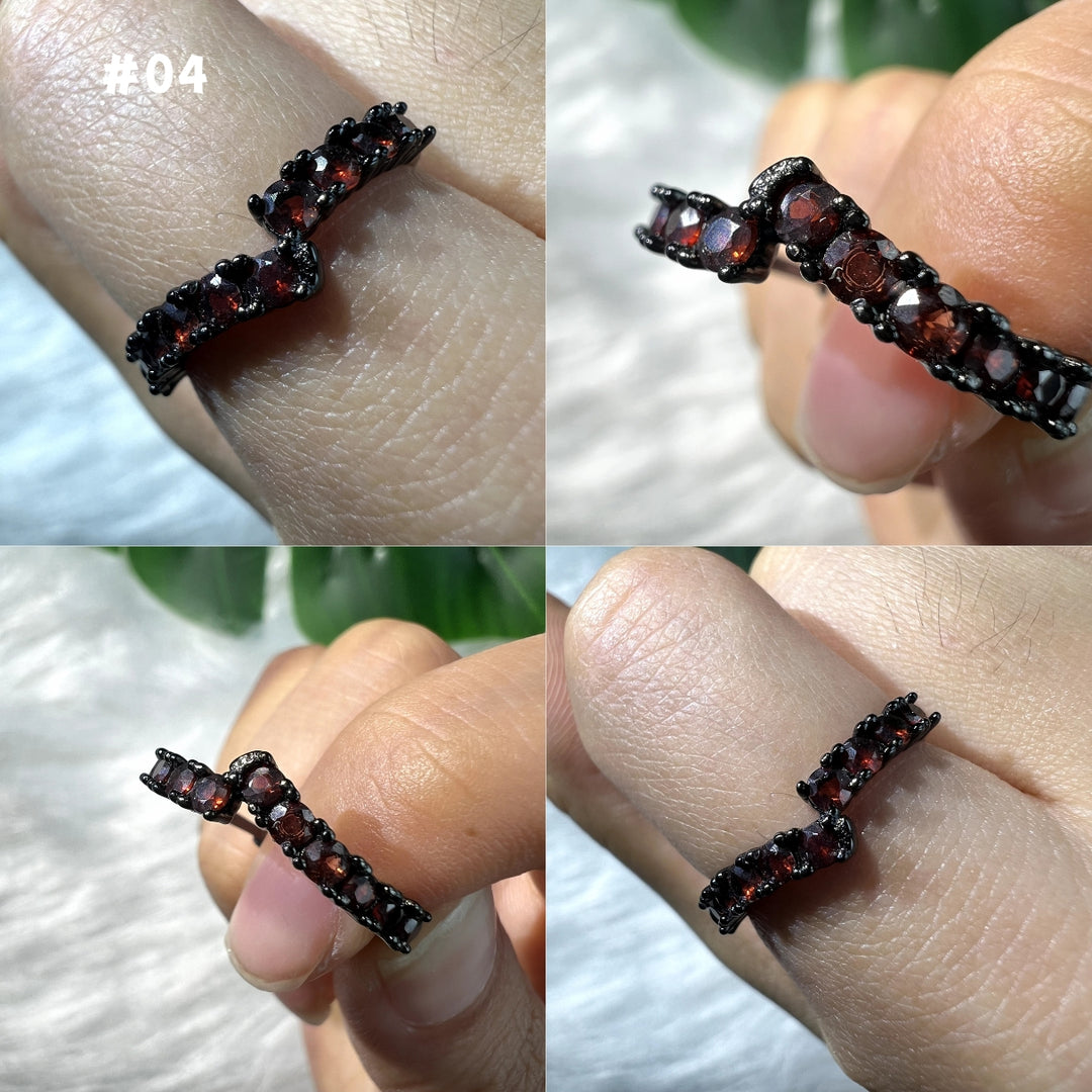 Garnet Black Ring Group,S925