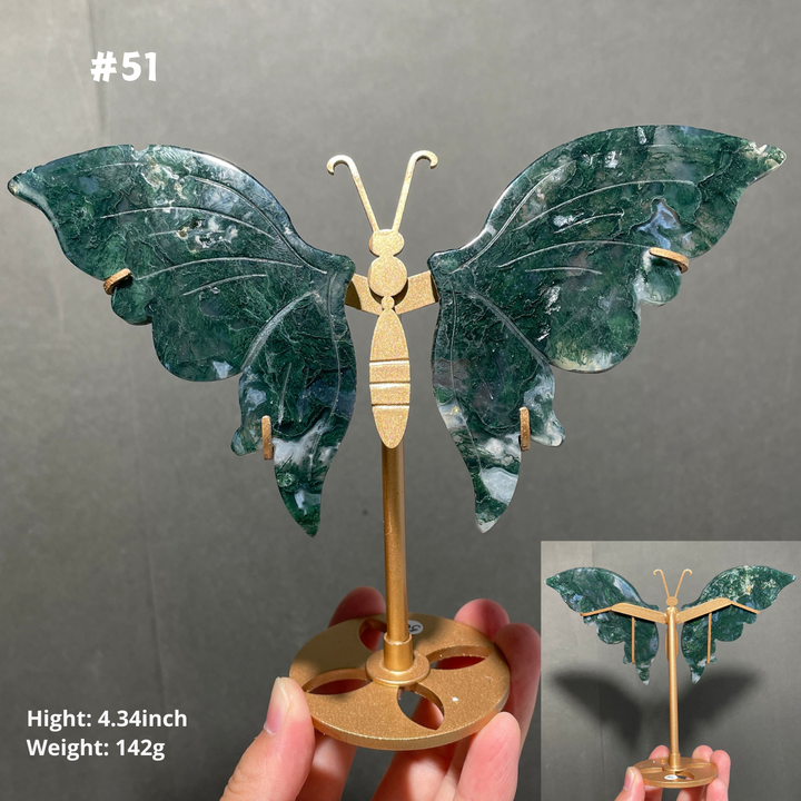 Unique,Moss Agate Butterfly