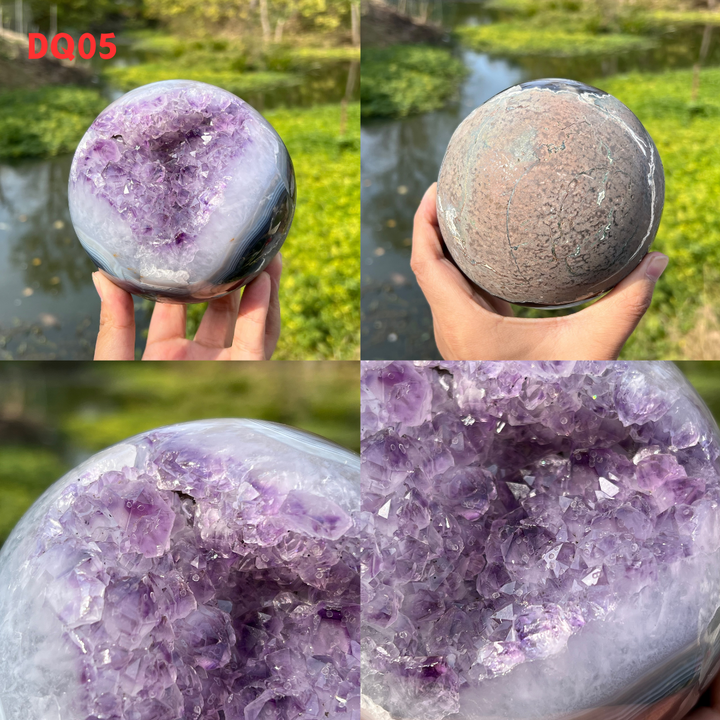 Amethyst Geode Sphere And Agate Geode Sphere