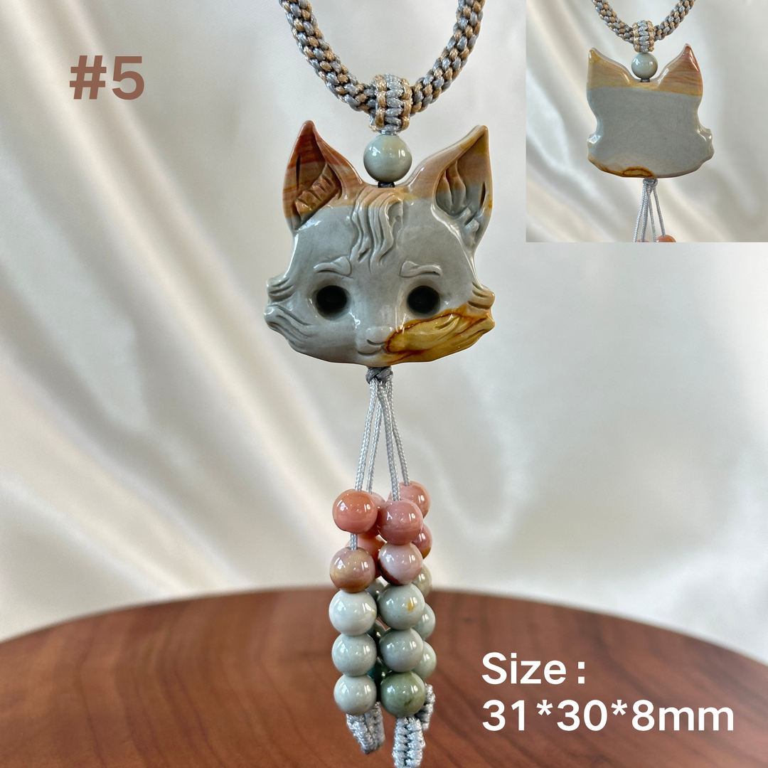 Natural Alashan Agate Fox Pendant