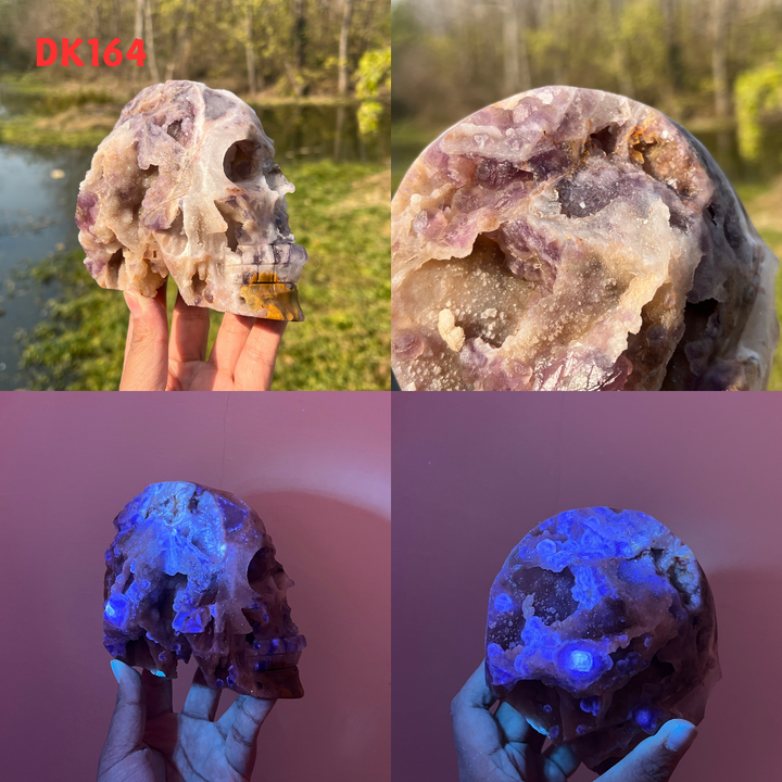 Fluorite With Quartz Skull