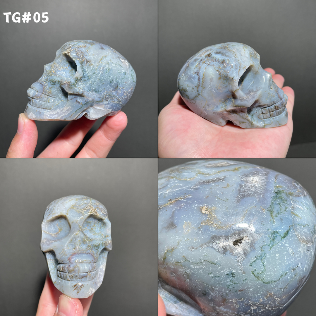 Unique,Moss Agate Skull