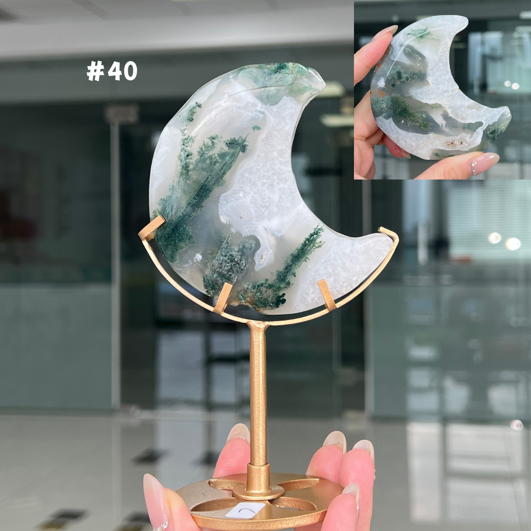 Unique,Moss Agate Moon