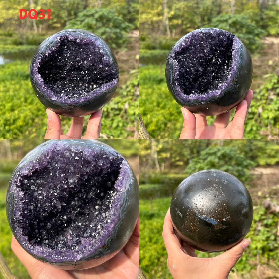 Amethyst Geode Sphere And Agate Geode Sphere