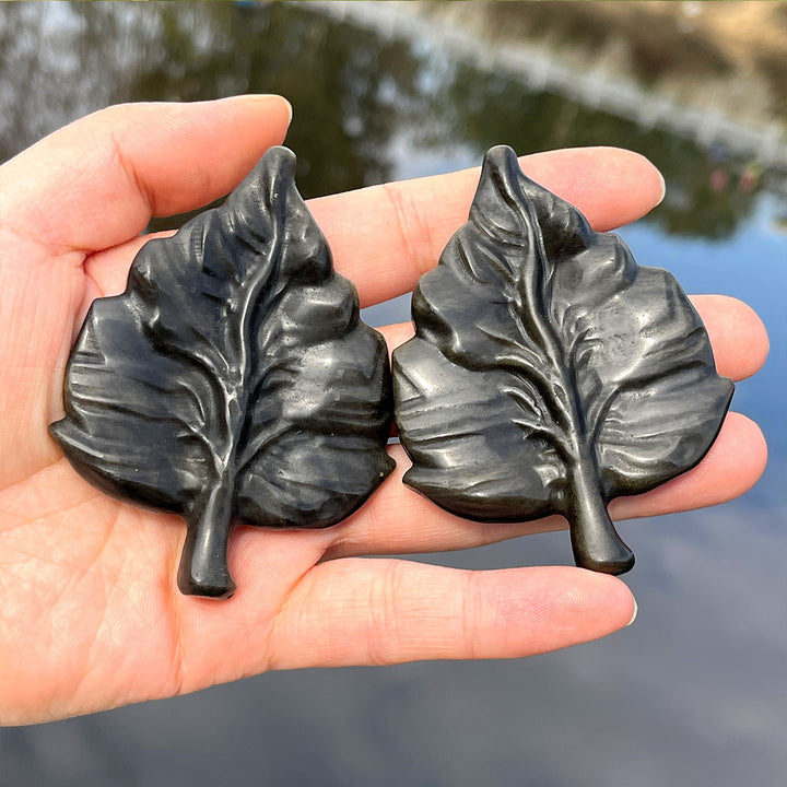 Natural Crystal Carving Leaf