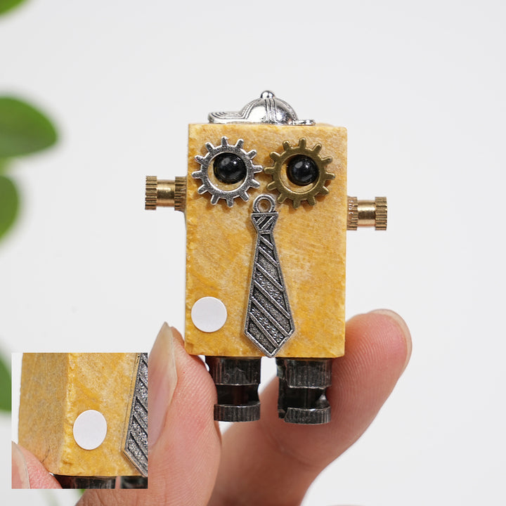 A Slightly Imperfect Natural Crystal Yellow Aventurine Robot