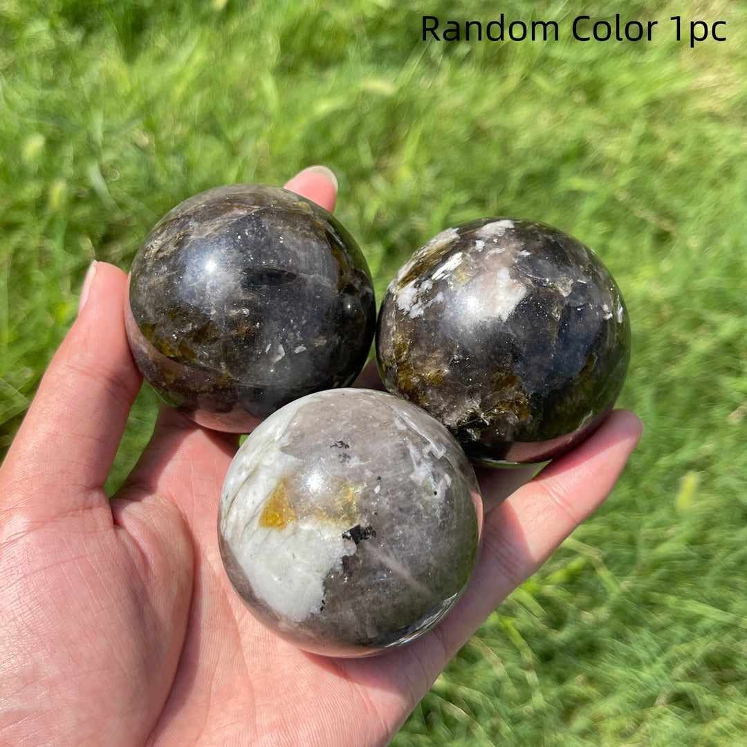 Natural Crystal Smoky Quartz With Phlogopite Sphere