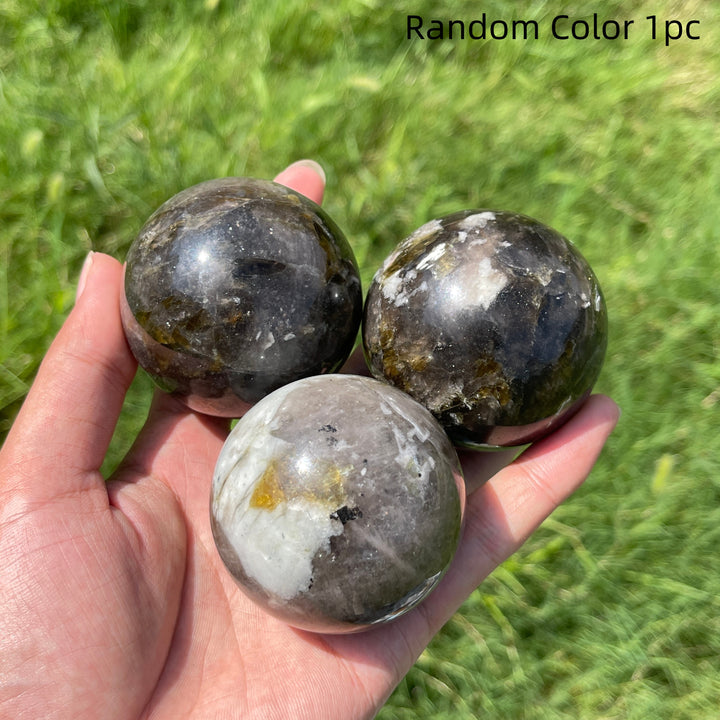 Natural Crystal Smoky Quartz With Phlogopite Sphere