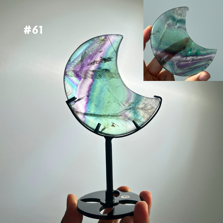 Unique,Rainbow Fluorite Moon