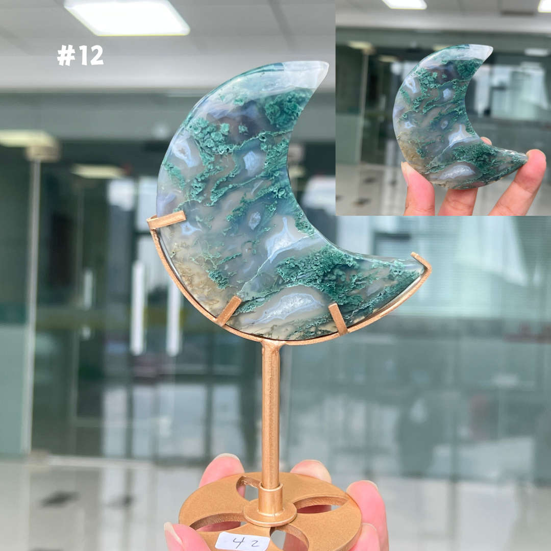 Unique,Moss Agate Moon
