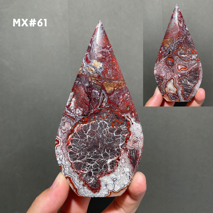 Unique, Mexican Crazy Lace Agate Teardrop