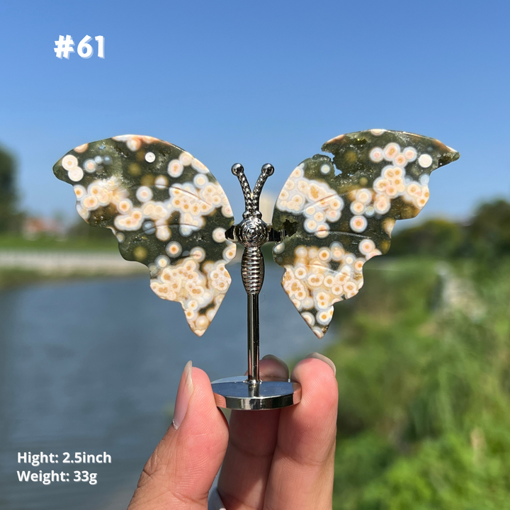 Unique,8th Vein Ocean Jasper Butterfly