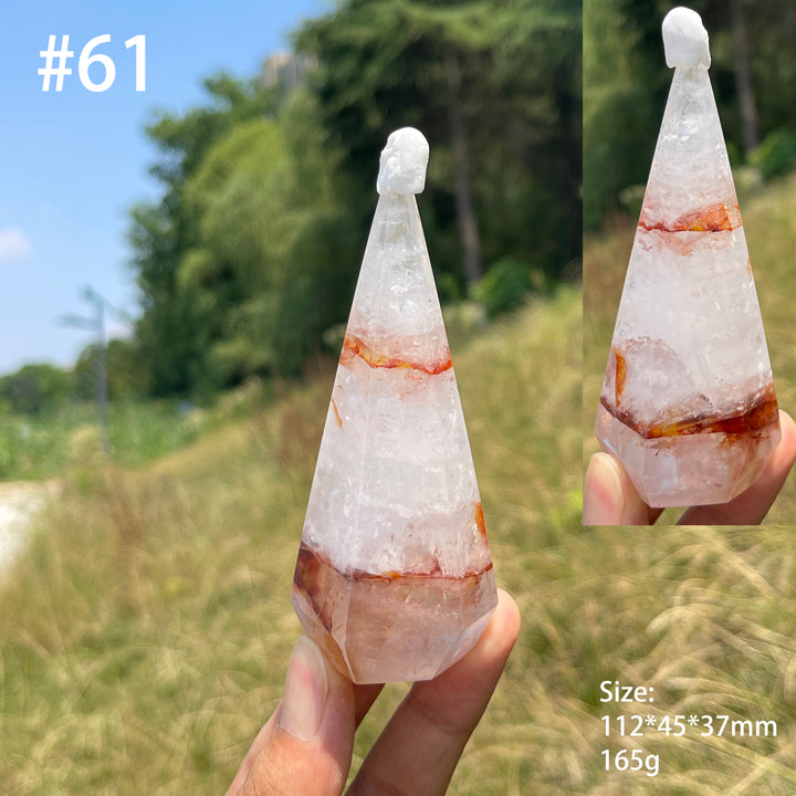 Unique,Natural Crystal Fire Quartz Diamond Tower