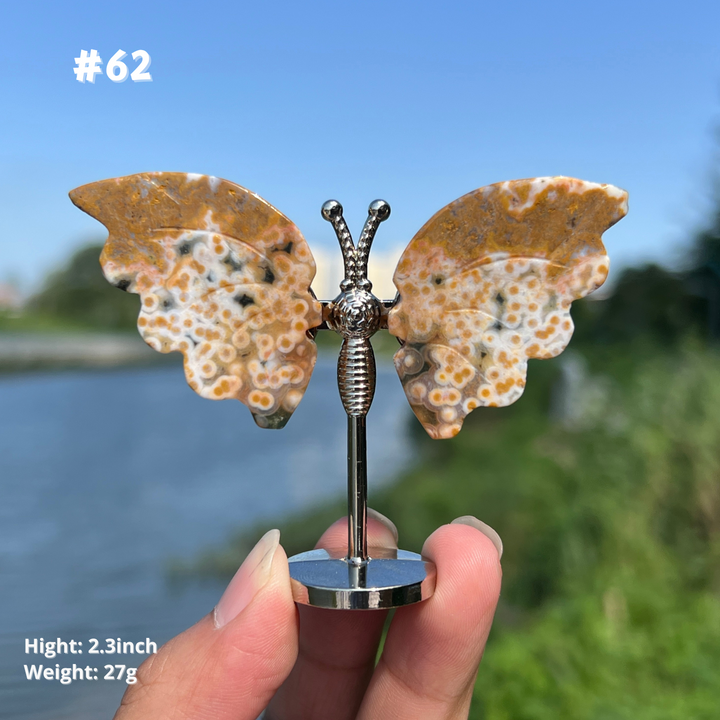 Unique,8th Vein Ocean Jasper Butterfly