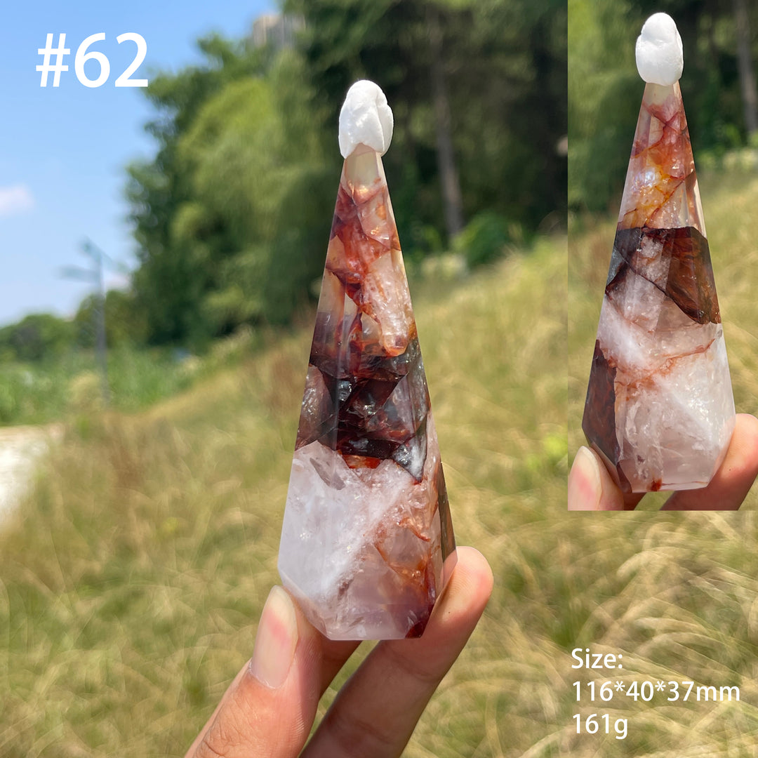 Unique,Natural Crystal Fire Quartz Diamond Tower