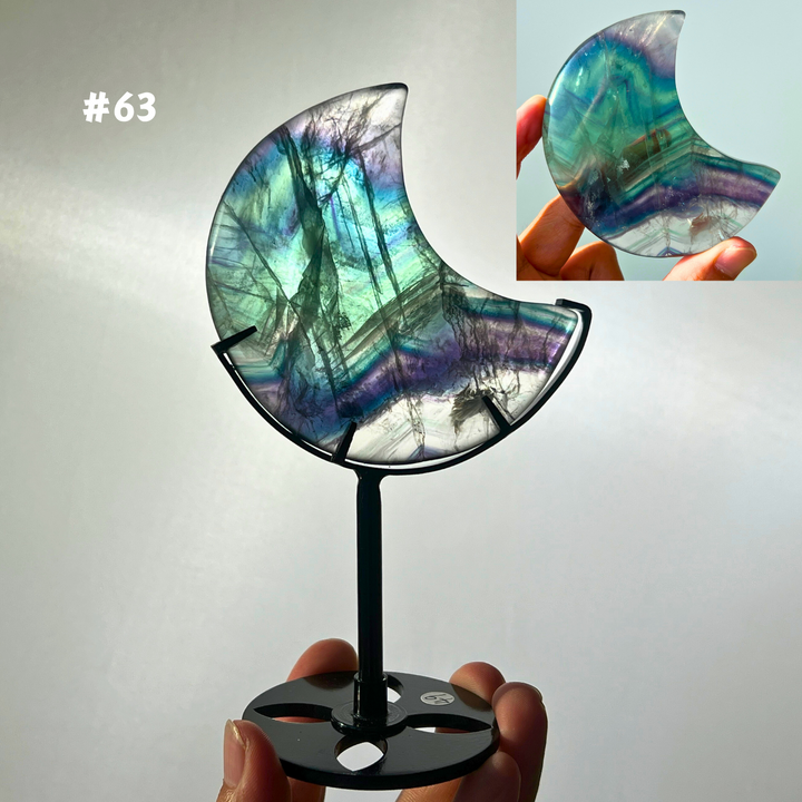 Unique,Rainbow Fluorite Moon