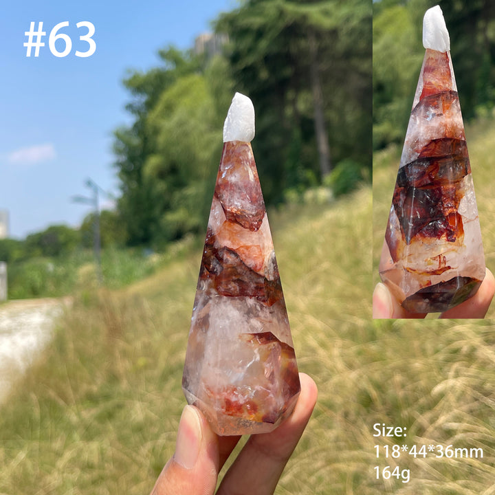 Unique,Natural Crystal Fire Quartz Diamond Tower