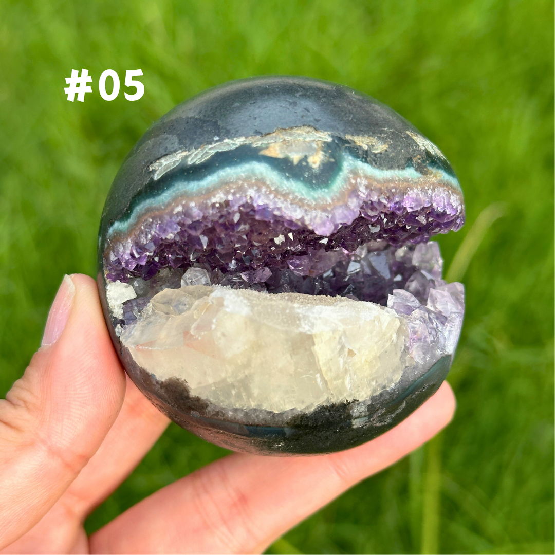 Unique,Amethyst Geode Sphere