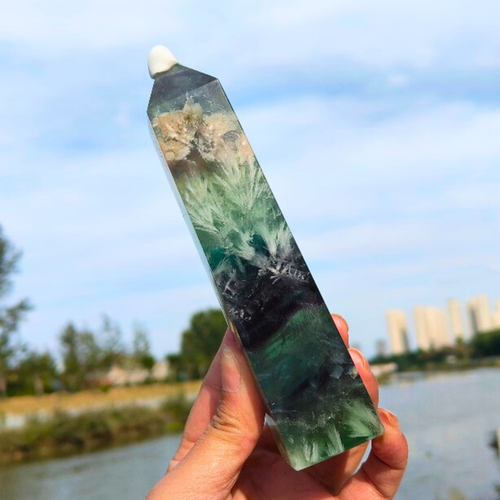 Natura Feather Fluorite Tower